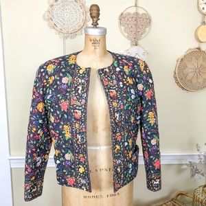 Vera Bradley Tavern on the Green Print Quilted Jacket